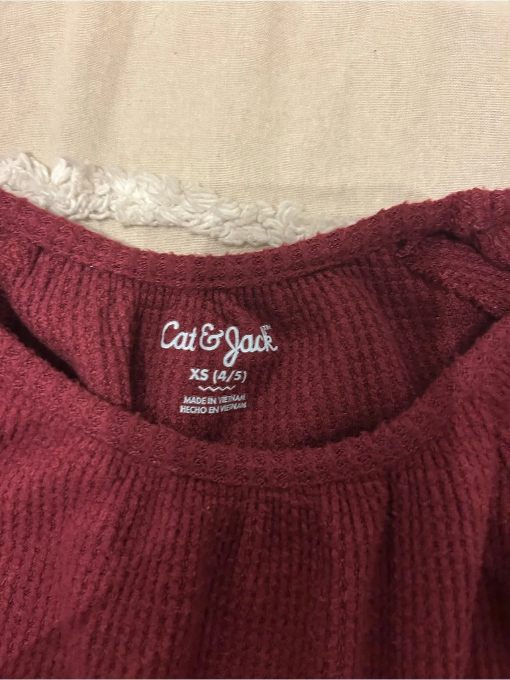 Cat & Jack Girls' Long Sleeve Tiered Dress - Burgundy